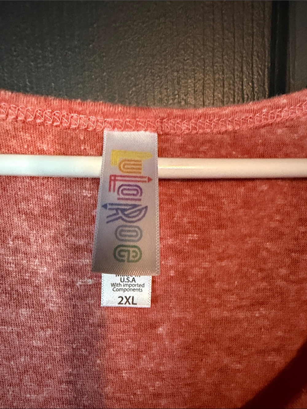 LuLaRoe Long Sleeve Scoop Neck Top in Coral Pink - Picture 2 of 5